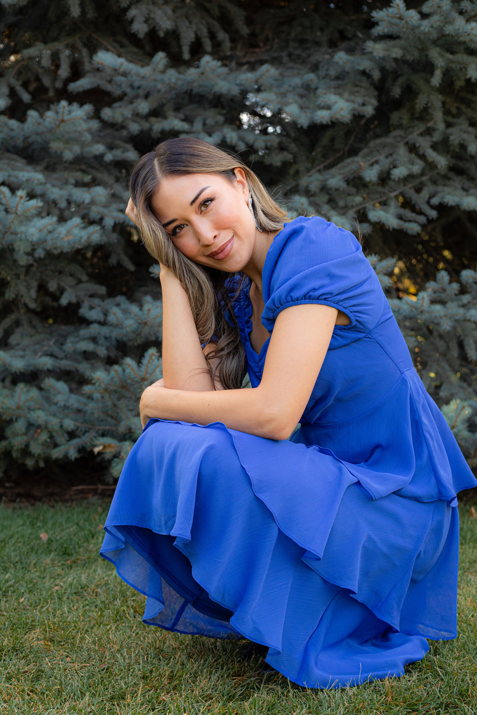 THE ANGEL CHIFFON MIDI DRESS IN BLUE | PINK DESERT Pink Desert THE ANGEL CHIFFON MIDI DRESS IN BLUE | PINK DESERT Pink Desert