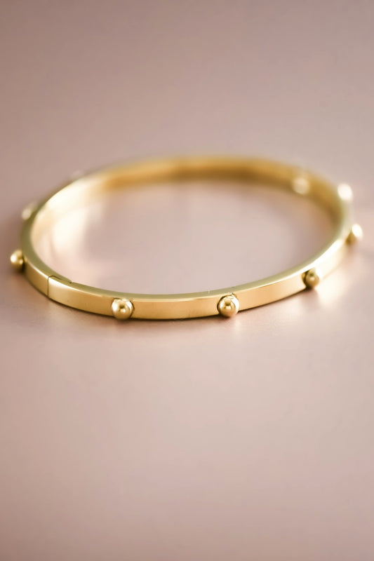 GOLD BEADED CUFF BRACELET