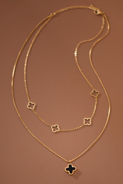 THE DOUBLE SIDED CLOVER NECKLACE
