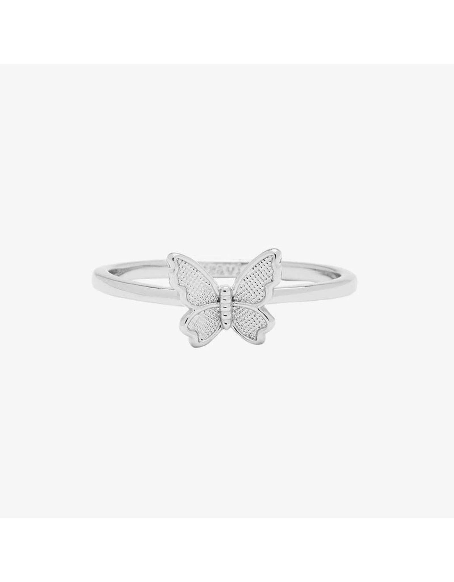 PURA VIDA BUTTERFLY IN FLIGHT RING IN SILVER