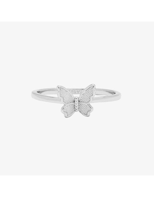 PURA VIDA BUTTERFLY IN FLIGHT RING IN SILVER