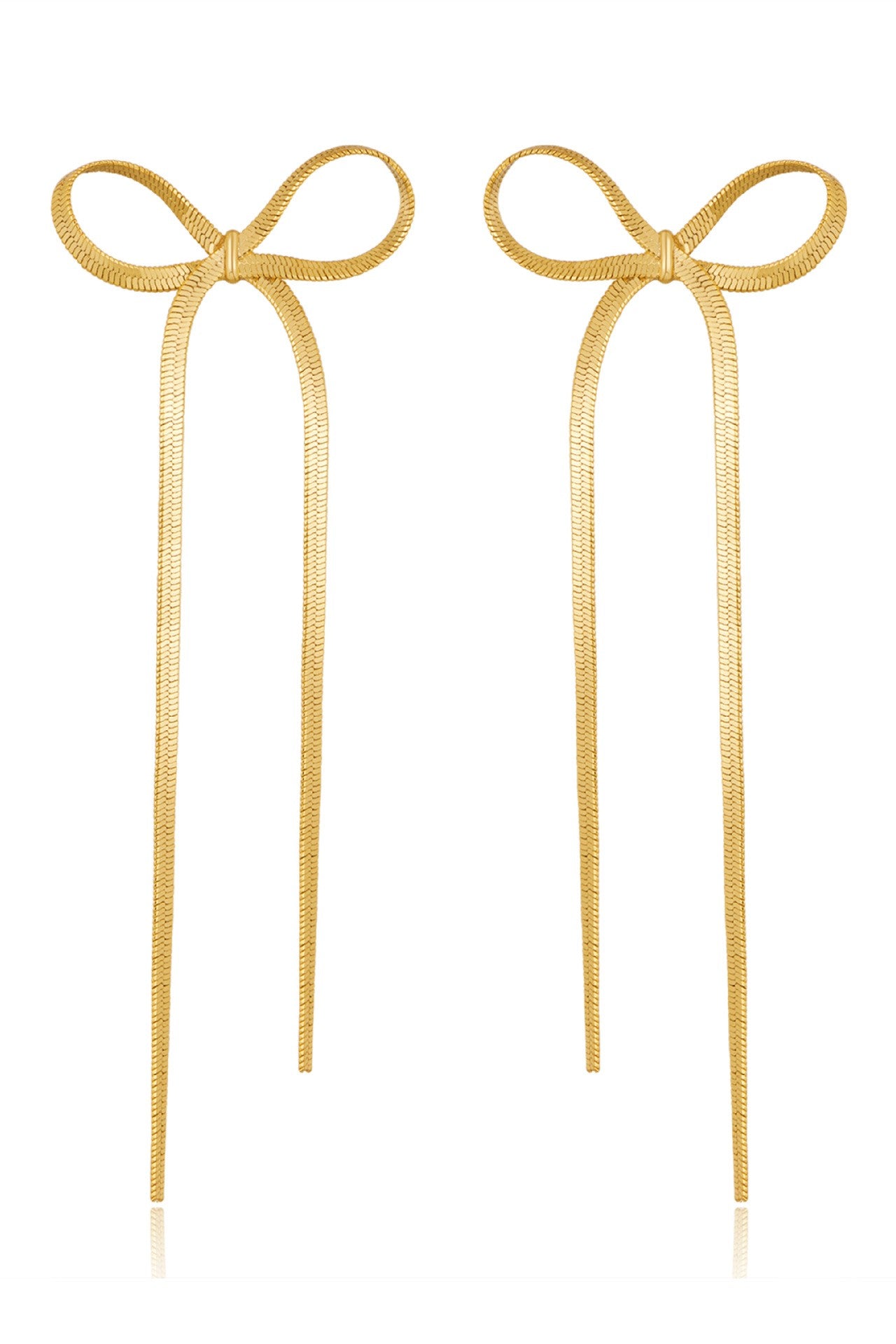 THE DANGLE BOW EARRINGS IN SILVER