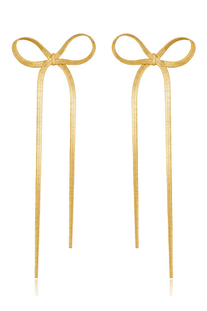 THE DANGLE BOW EARRINGS IN SILVER