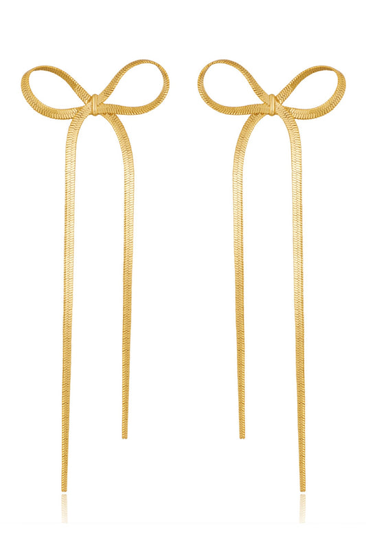 THE DANGLE BOW EARRINGS IN SILVER