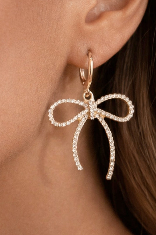 THE DIAMOND BOW DANGLE EARRINGS