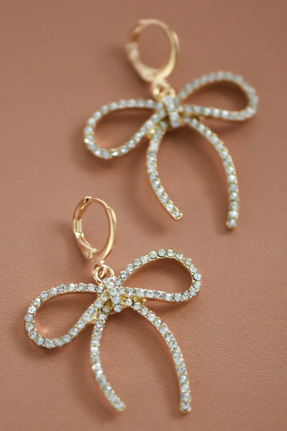 THE DIAMOND BOW DANGLE EARRINGS