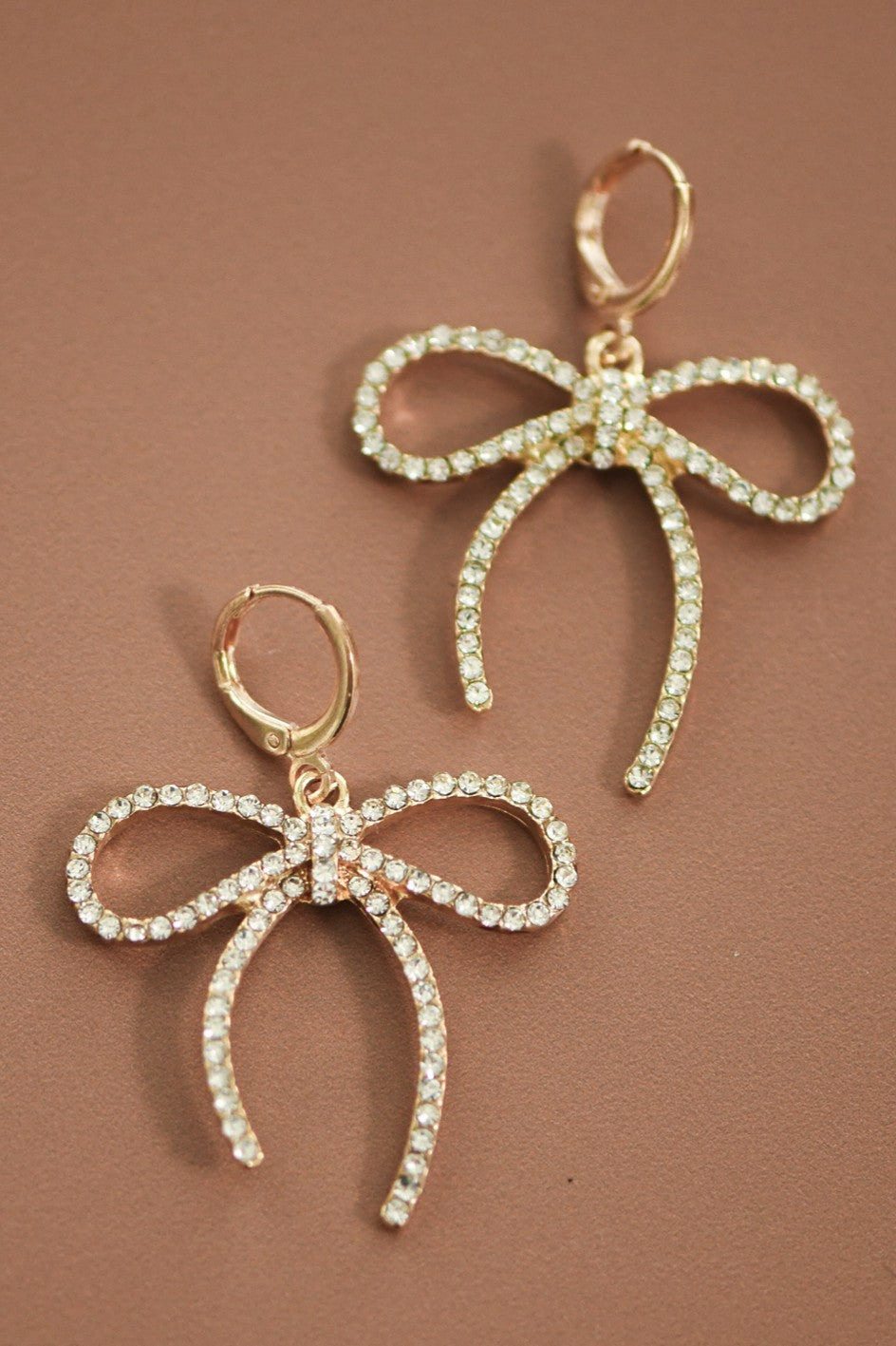 THE DIAMOND BOW DANGLE EARRINGS