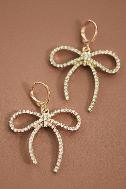THE DIAMOND BOW DANGLE EARRINGS