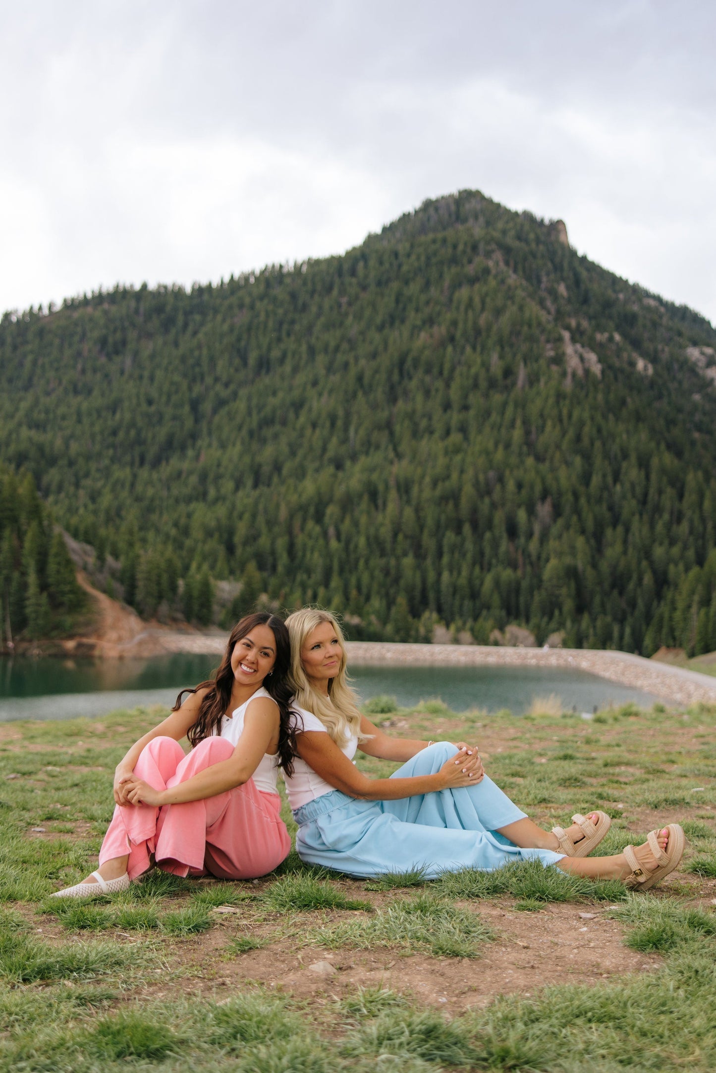 THE NORA FOLD OVER WAIST WIDE LEG SWEATPANT IN TAFFY PINK