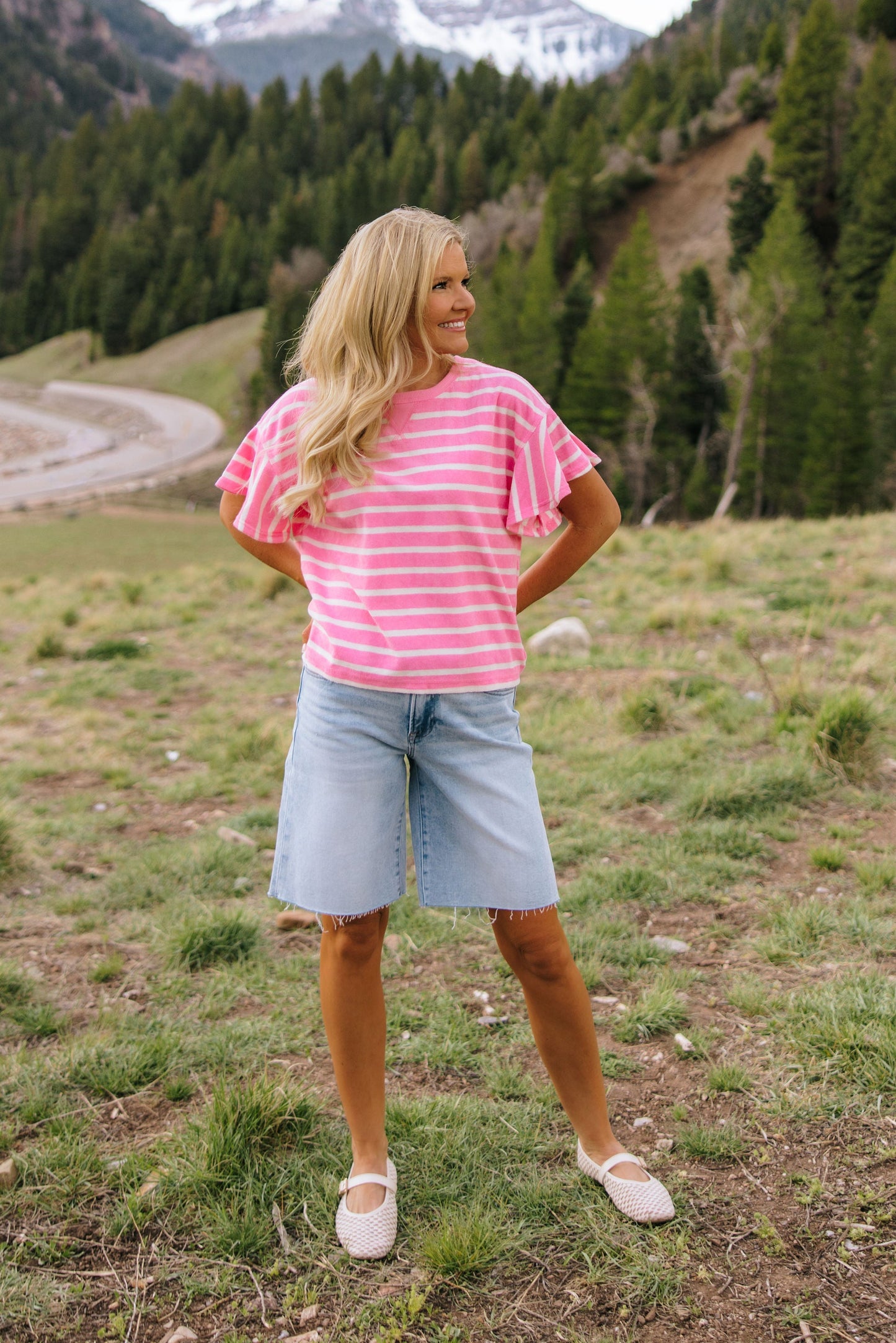 IVY HIGH RISE BERMUDA SHORT IN LIGHT DENIM