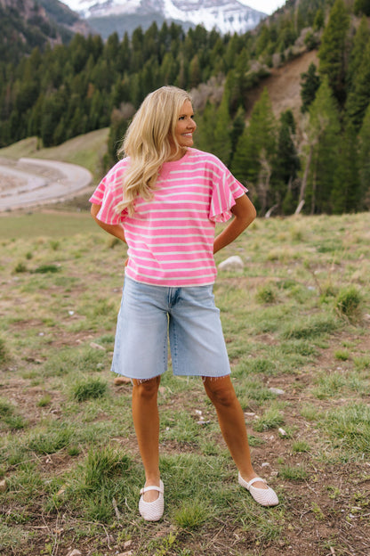 IVY HIGH RISE BERMUDA SHORT IN LIGHT DENIM