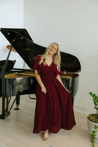THE SERAFINA MAXI DRESS IN BURGUNDY