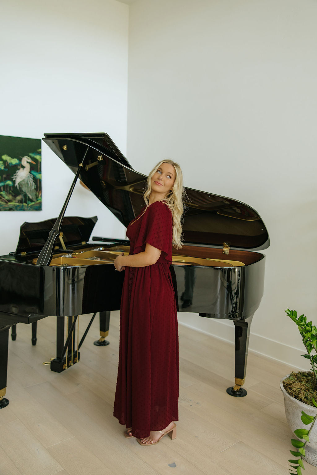 THE SERAFINA MAXI DRESS IN BURGUNDY