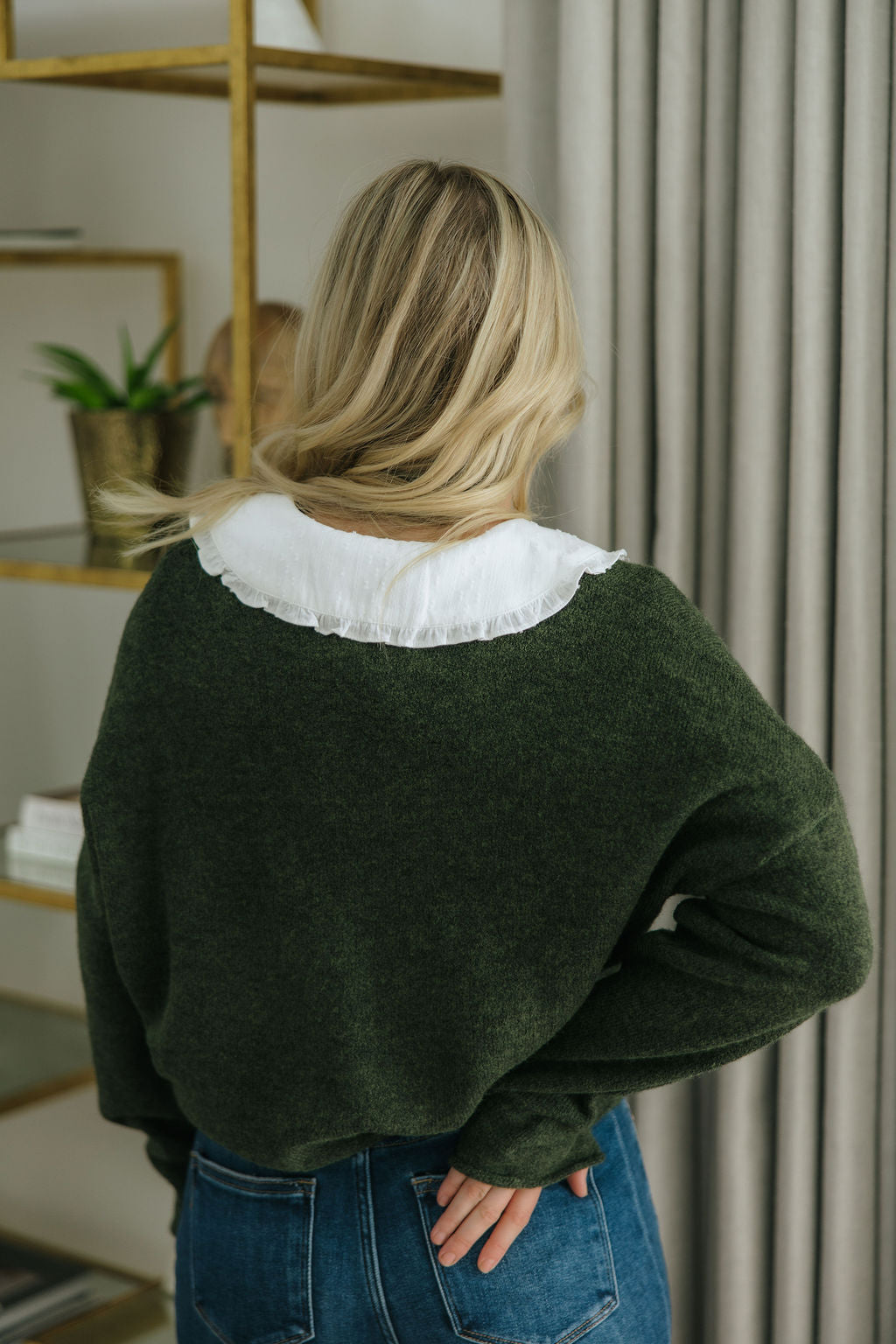 THE CAMPBELL CARDIGAN IN OLIVE GREEN