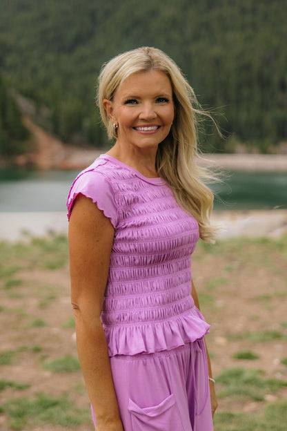 THE VIOLET RUFFLE SET IN PURPLE