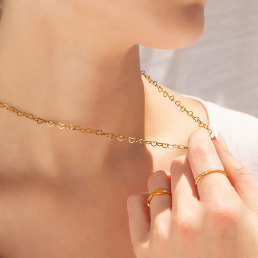 THE HEART CHAIN NECKLACE IN GOLD