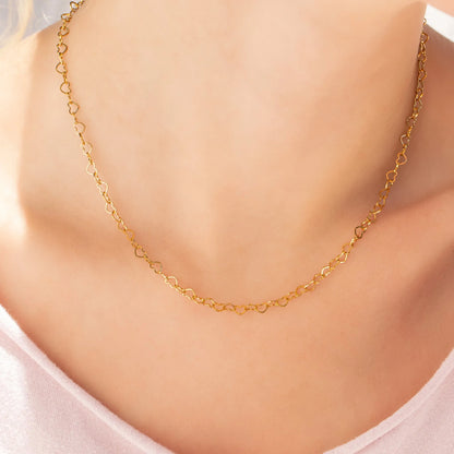 THE HEART CHAIN NECKLACE IN GOLD