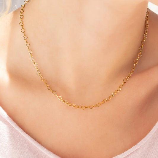THE HEART CHAIN NECKLACE IN GOLD