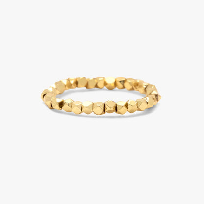 PURA VIDA FACETED BEAD STRETCH RING