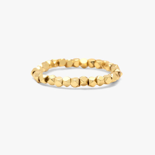 PURA VIDA FACETED BEAD STRETCH RING