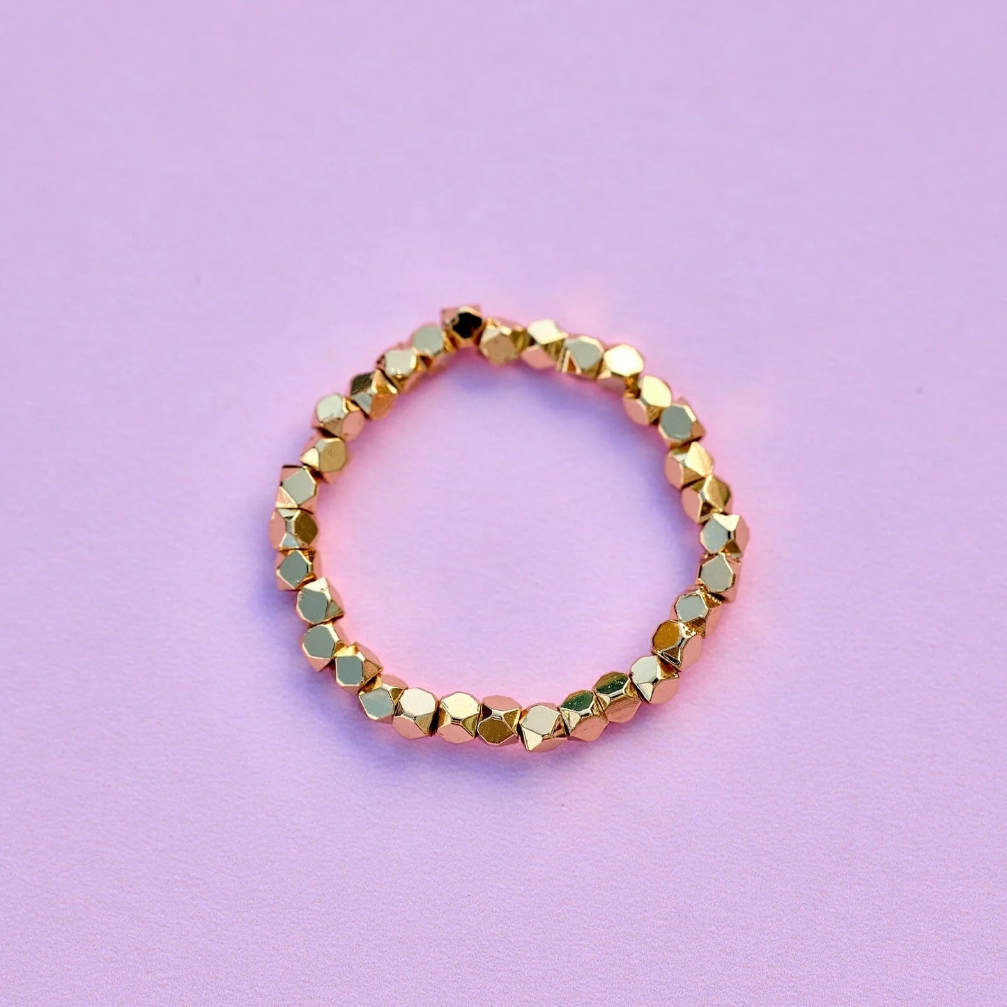 PURA VIDA FACETED BEAD STRETCH RING