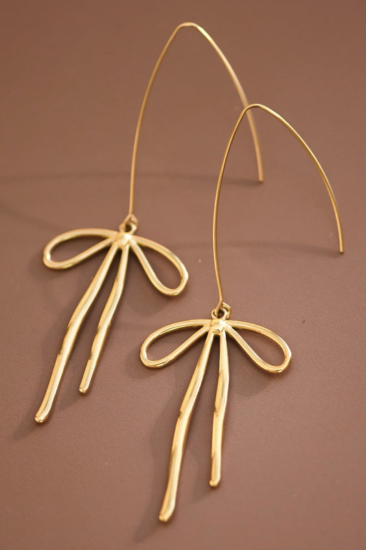 THE DAINTY BOW THREADER EARRINGS