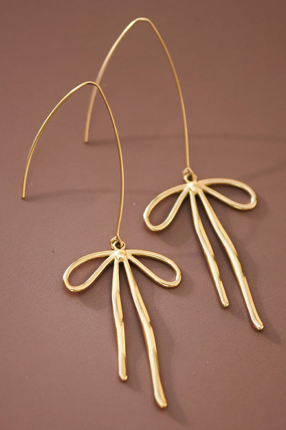 THE DAINTY BOW THREADER EARRINGS