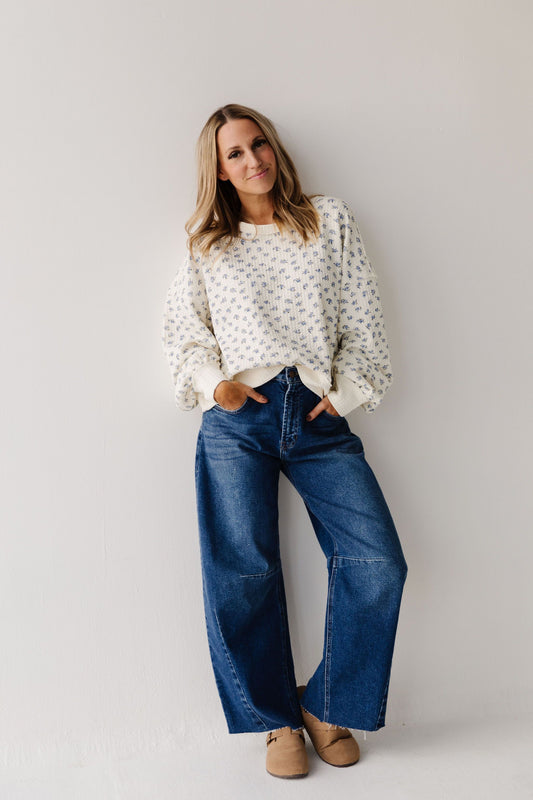 THE EDITH FLORAL PRINT LONG SLEEVE IN CREAM