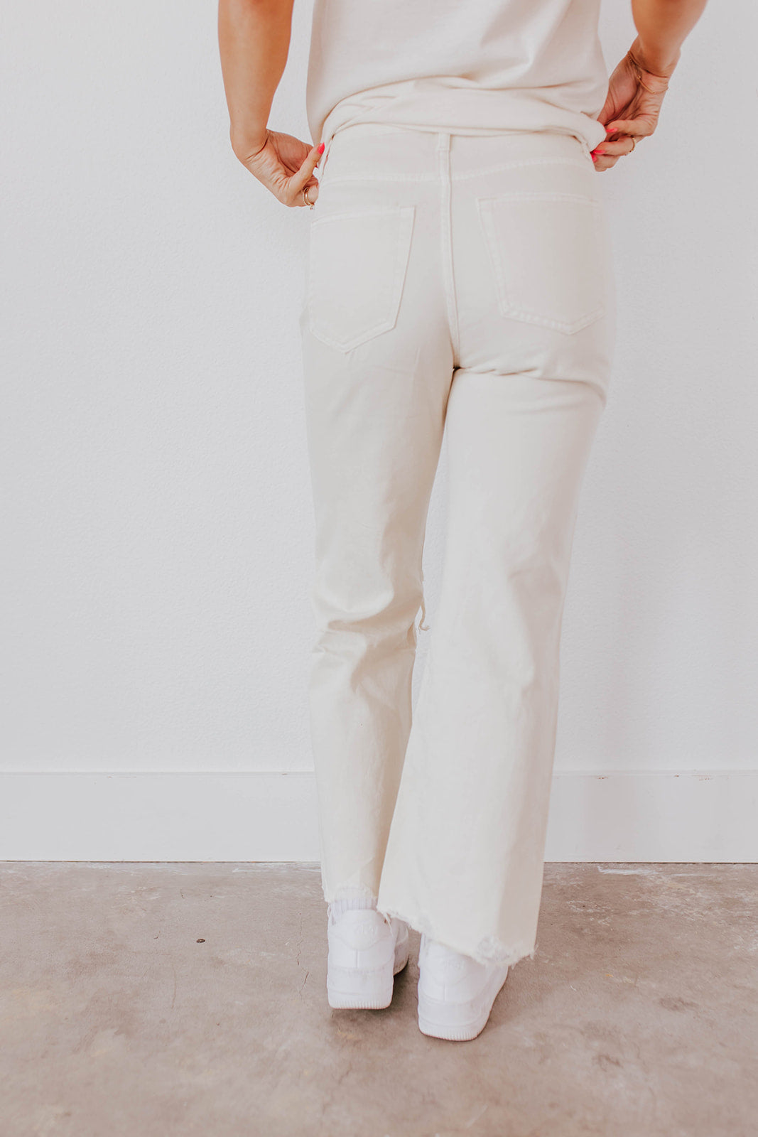 Wide leg cream clearance jeans