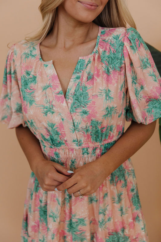 THE TORY CHIFFON MAXI DRESS IN PEACH