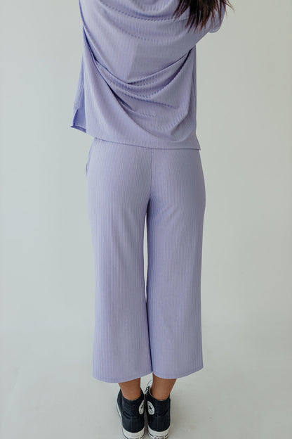 THE RYLIE RIBBED WIDE LEG SET IN LAVENDER BY PINK DESERT