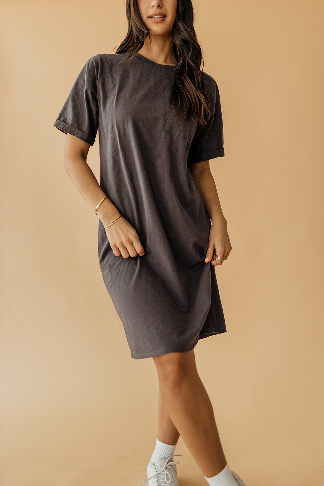 Charcoal shirt dress top