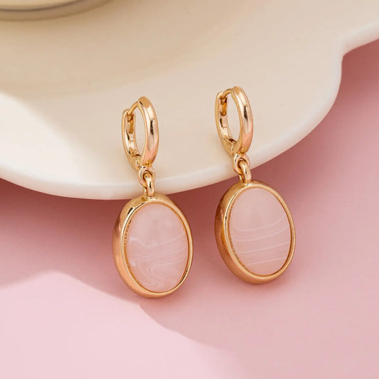 THE BLUSH STONE HOOP EARRINGS