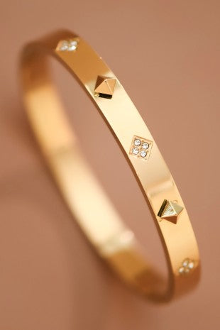 STUDDED CRYSTAL CUFF BRACELET