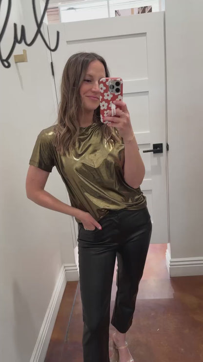 THE TINA TOP IN GOLD SHIMMER