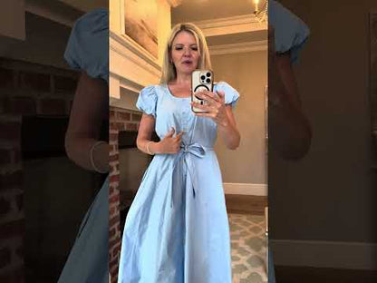THE CHELSEA PUFF SLEEVE DRESS IN SKY BLUE