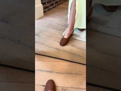 THE TRACIE WOVEN SLINGBACK FLAT IN BROWN