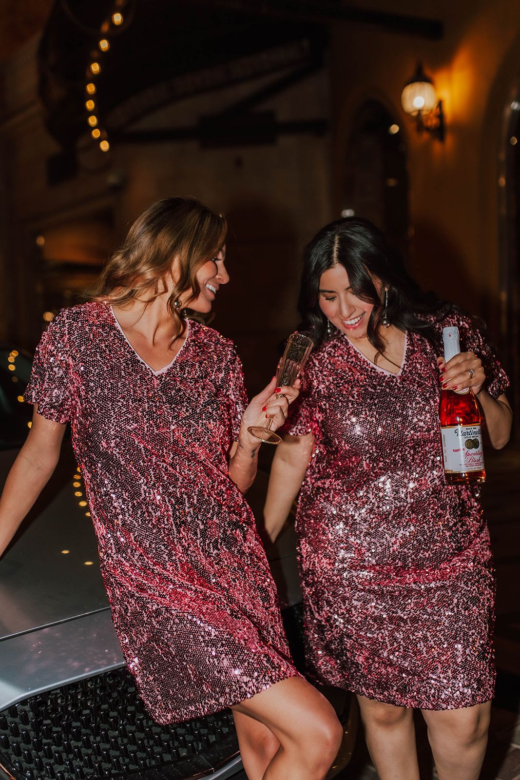 The Sequin Shift Dress in Rose by Pink Desert XX Large