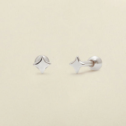 LIVE IN STUDS STAR EARRINGS  - SILVER - MADE BY MARY