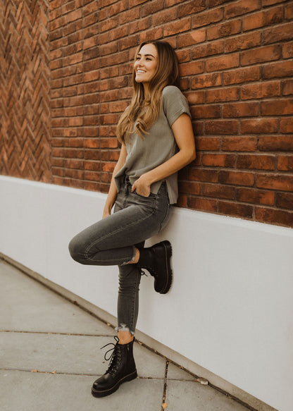 THE NASHVILLE HIGH RISE ANKLE SKINNY JEANS IN WASHED BLACK