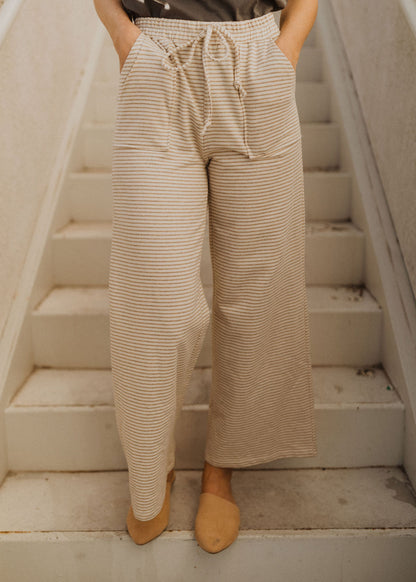 THE SANDY STRIPED PANTS IN CREAM