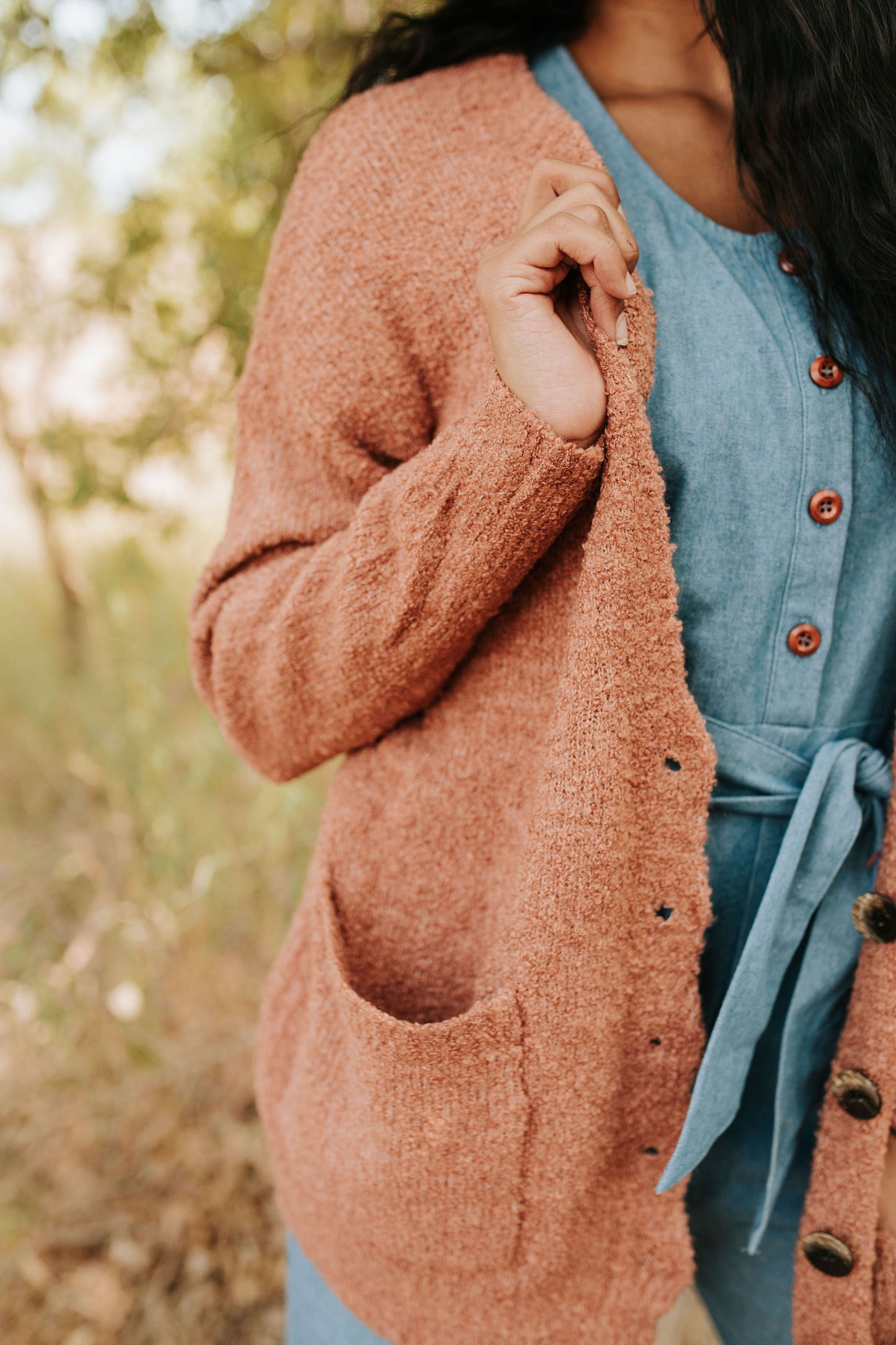 THE ADORE YOU CARDIGAN IN CLAY