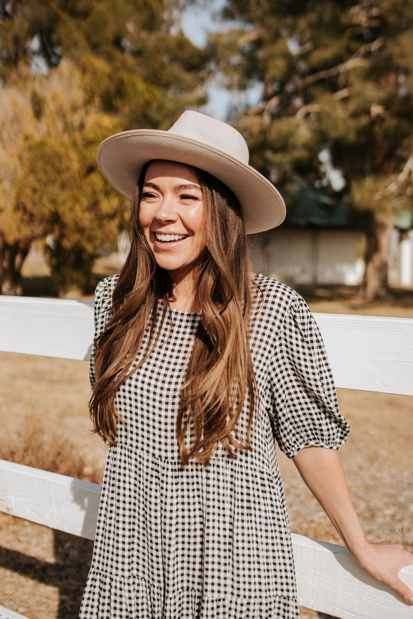 THE CARRIE GINGHAM DRESS IN BLACK