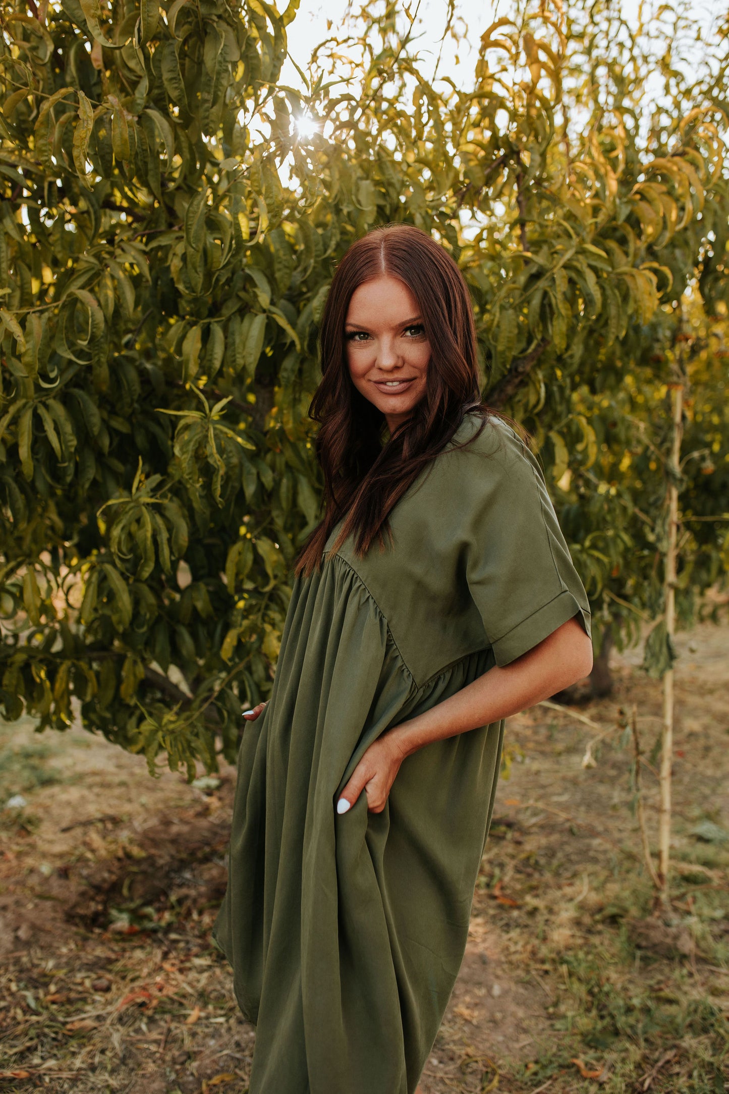 THE FALL FEELS BABYDOLL DRESS IN OLIVE