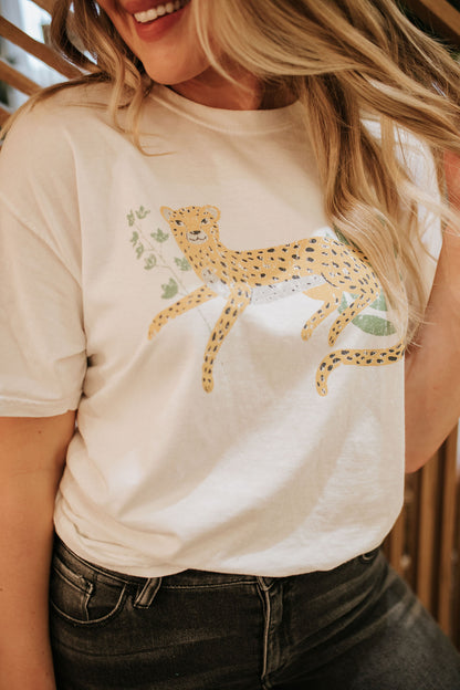 THE PLANT LEOPARD GRAPHIC TEE IN WHITE