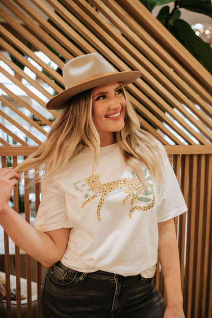 THE PLANT LEOPARD GRAPHIC TEE IN WHITE
