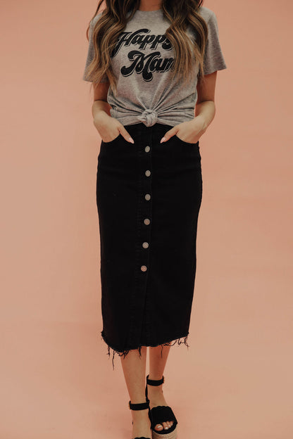 THE HENSLEY BUTTON DOWN SKIRT IN BLACK