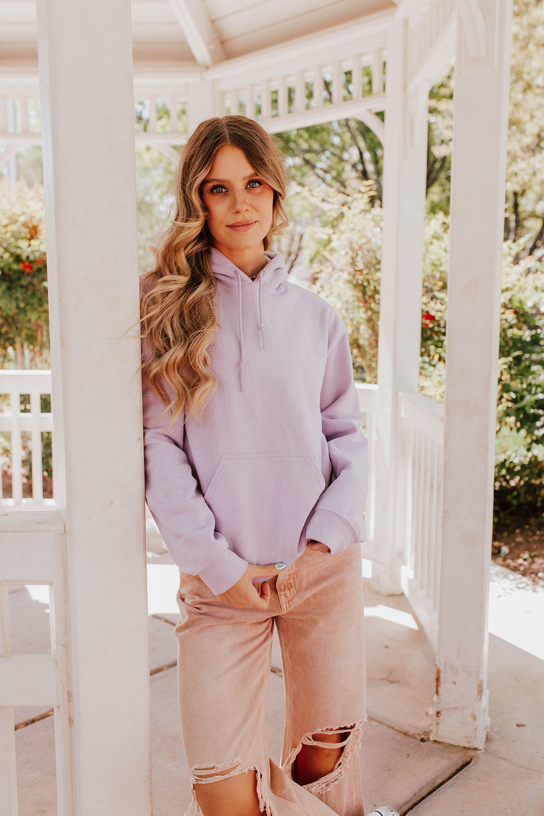 THE LET HER FLY BUTTERFLY HOODIE IN LAVENDER BY PINK DESERT