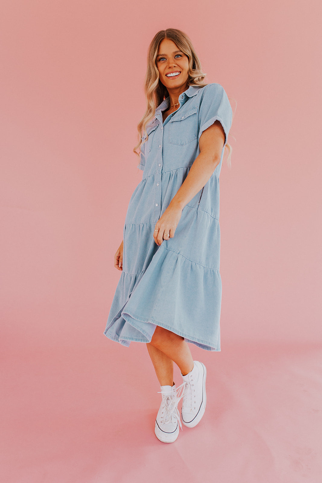 Details more than 218 denim midi dress with sleeves