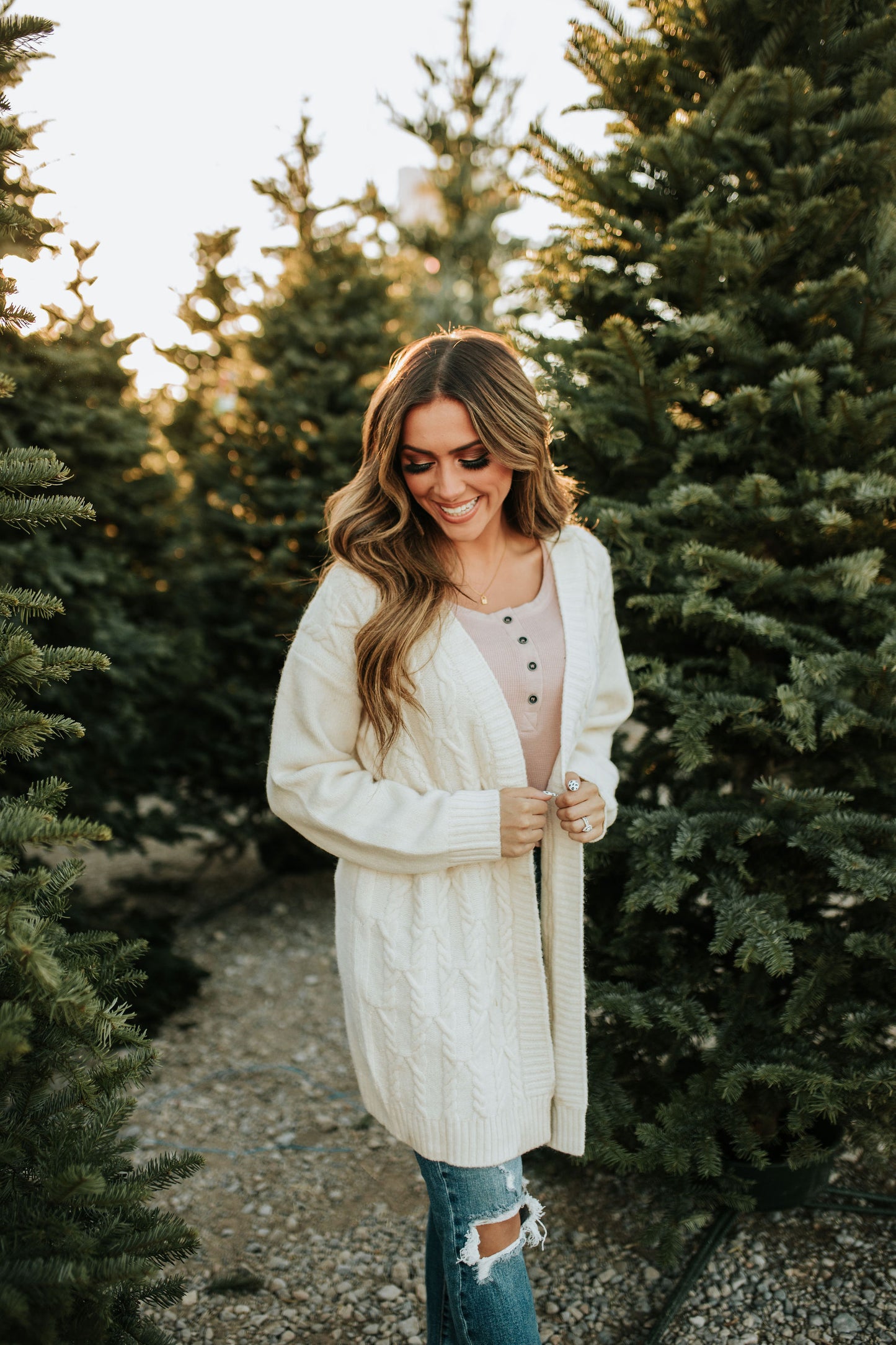 THE CALLIE KNITTED CARDIGAN IN CREAM